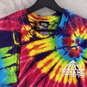 Rock & Roll‎ Hall Of Fame T Shirt Mens Size Small Tie Dye Cotton Short Sleeve